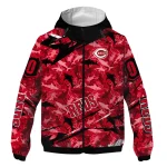 customized cincinnati reds shark art red windbreaker jacket best selling