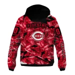 customized cincinnati reds shark art red windbreaker jacket best selling