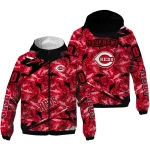 customized cincinnati reds shark art red windbreaker jacket best selling