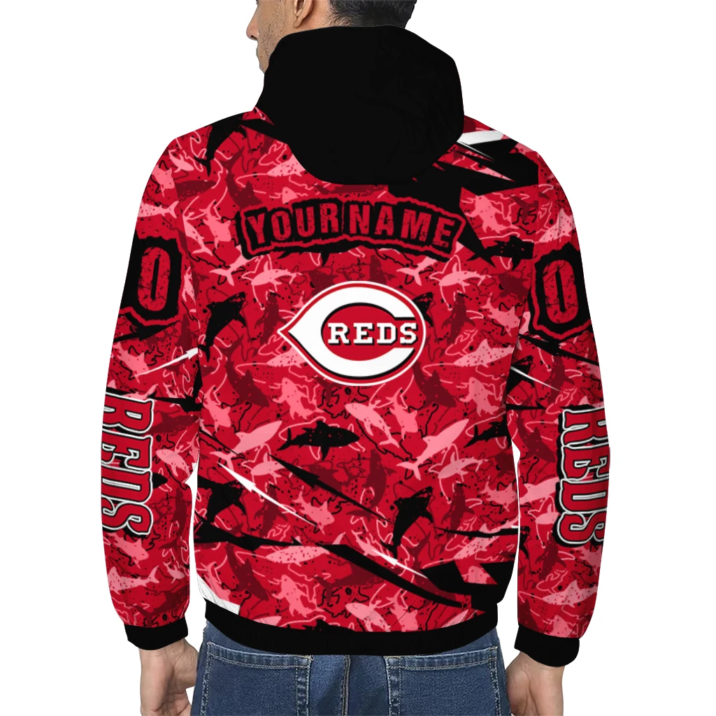 customized cincinnati reds shark art red windbreaker jacket trendy customized cincinnati reds shark art red windbreaker jacket trendy