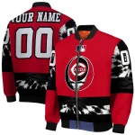 customized cincinnati reds stealie skull red black bomber jacket best selling