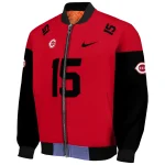 customized cincinnati reds team patch red bomber jacket best selling