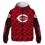 customized cincinnati reds trellis mesh red windbreaker jacket best selling