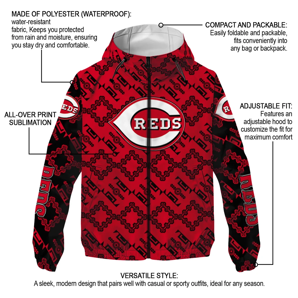 customized cincinnati reds trellis mesh red windbreaker jacket new arrival customized cincinnati reds trellis mesh red windbreaker jacket new arrival