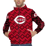customized cincinnati reds trellis mesh red windbreaker jacket best selling
