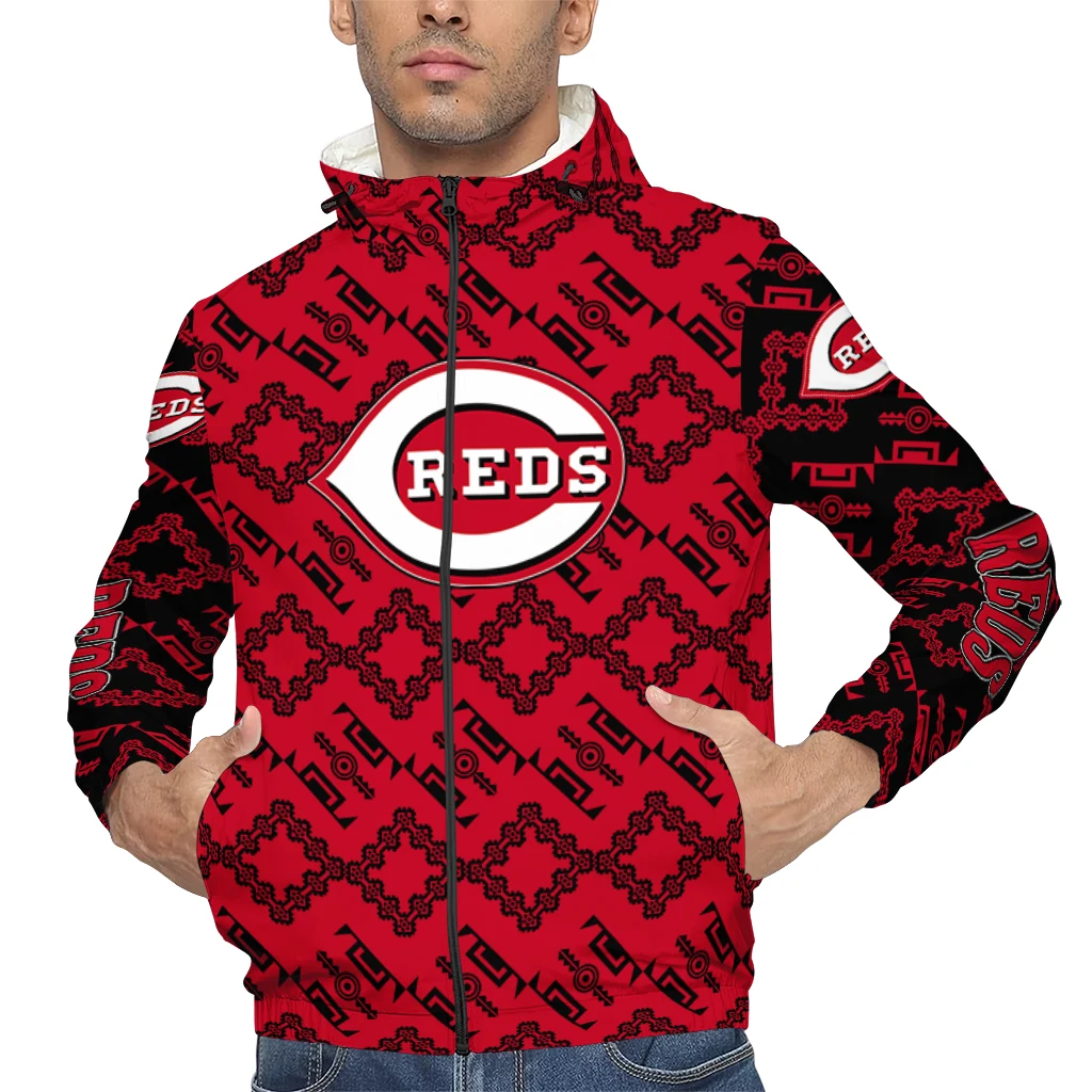 customized cincinnati reds trellis mesh red windbreaker jacket top rated customized cincinnati reds trellis mesh red windbreaker jacket top rated