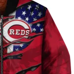 customized cincinnati reds us flag claws red bomber jacket best selling