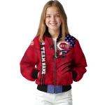 customized cincinnati reds us flag claws red bomber jacket best selling