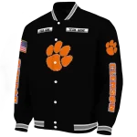 customized clemson tigers american flag skull black varsity jacket best selling