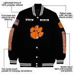 customized clemson tigers american flag skull black varsity jacket best selling