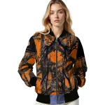 customized clemson tigers antlers motif orange black bomber jacket best selling