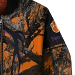 customized clemson tigers antlers motif orange black bomber jacket best selling