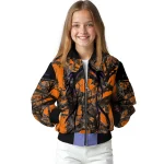customized clemson tigers antlers motif orange black bomber jacket best selling
