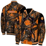 customized clemson tigers antlers motif orange black varsity jacket best selling