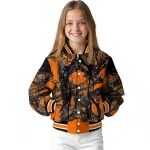 customized clemson tigers antlers motif orange black varsity jacket best selling