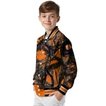 customized clemson tigers antlers motif orange black varsity jacket best selling