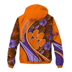 customized clemson tigers blossoms helmet orange windbreaker jacket best selling