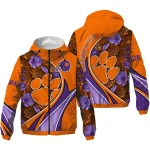 customized clemson tigers blossoms helmet orange windbreaker jacket best selling