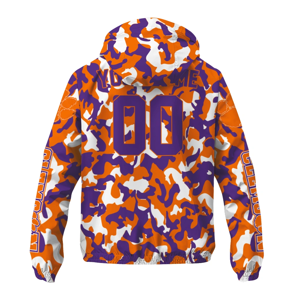 customized clemson tigers camouflage mashup orange windbreaker jacket fashion forward customized clemson tigers camouflage mashup orange windbreaker jacket fashion forward
