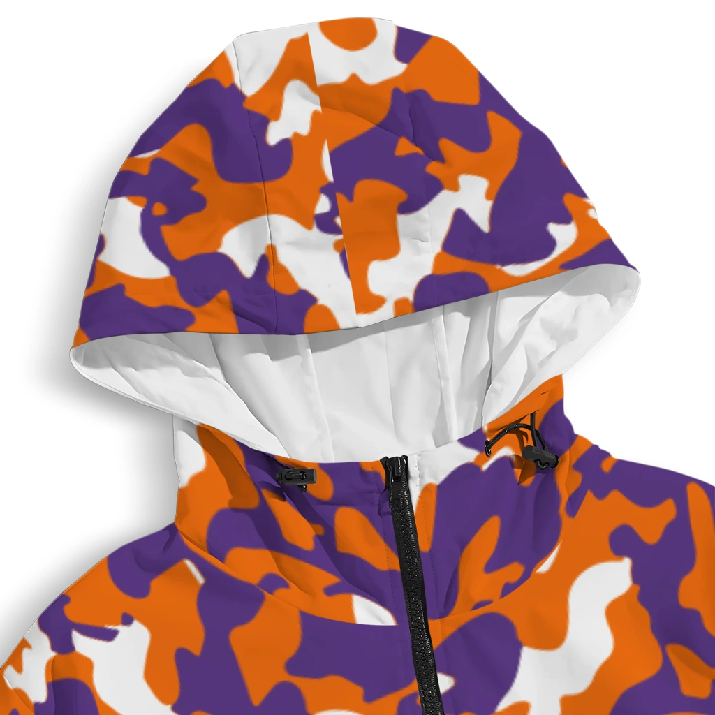customized clemson tigers camouflage mashup orange windbreaker jacket premium grade customized clemson tigers camouflage mashup orange windbreaker jacket premium grade