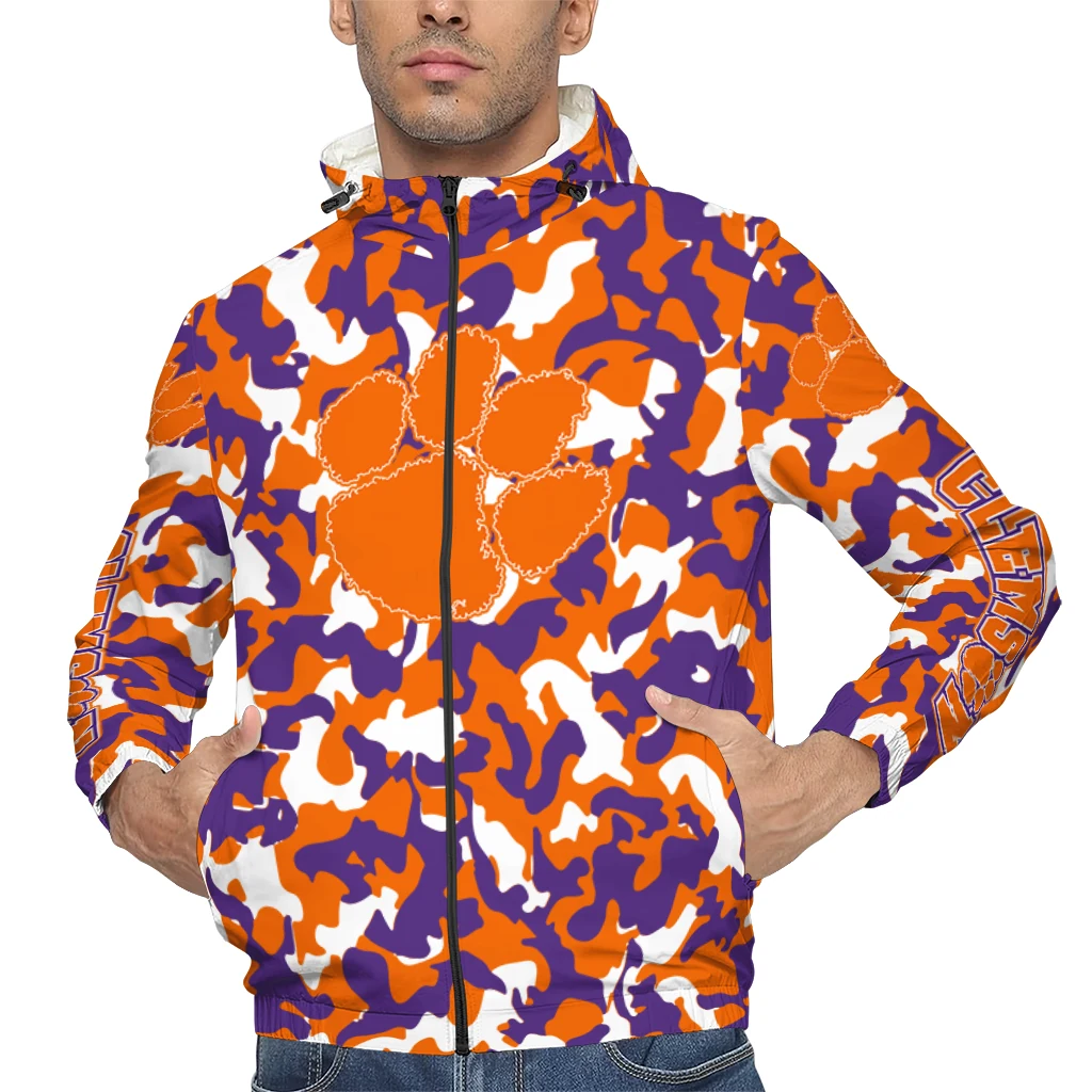 customized clemson tigers camouflage mashup orange windbreaker jacket top rated customized clemson tigers camouflage mashup orange windbreaker jacket top rated