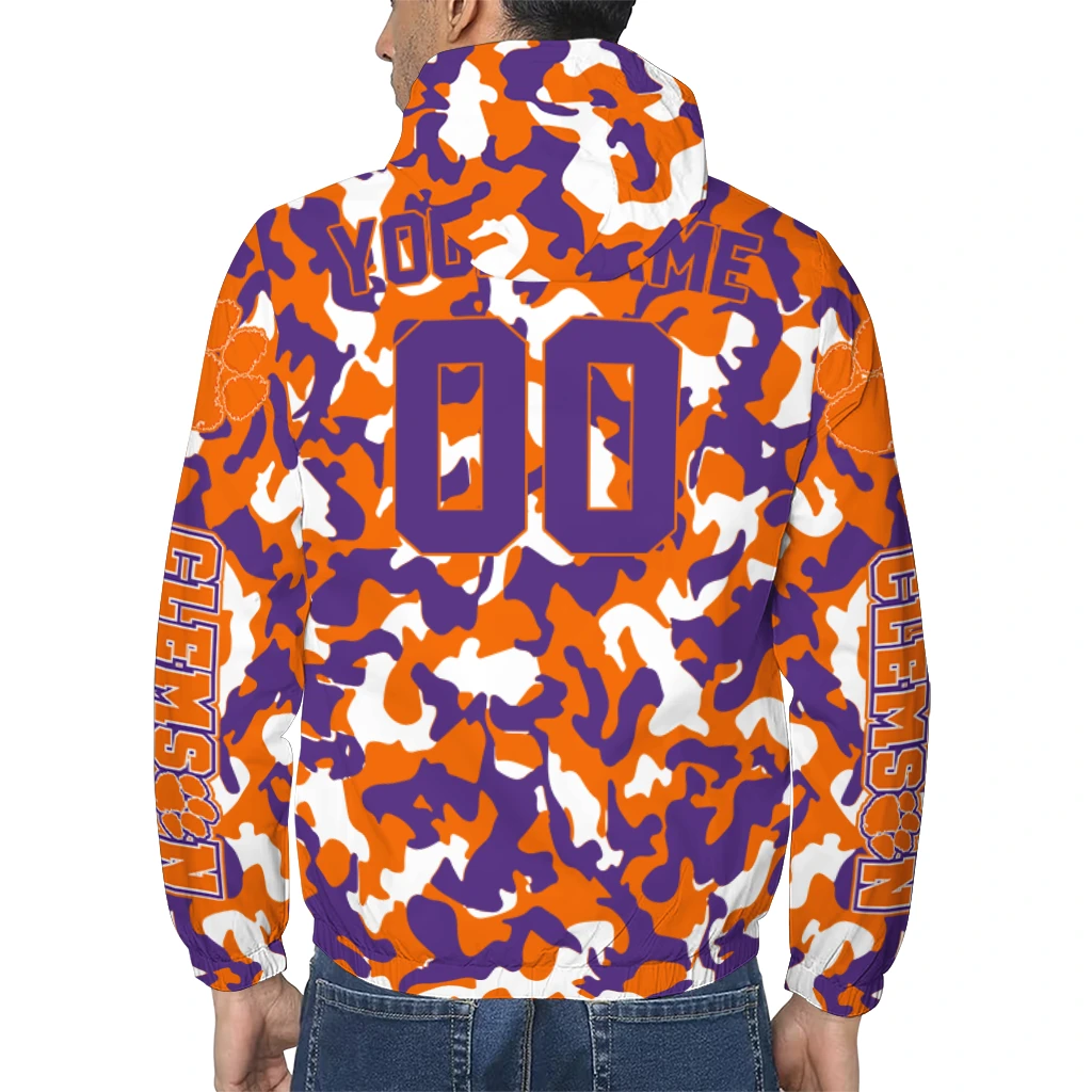 customized clemson tigers camouflage mashup orange windbreaker jacket trendy customized clemson tigers camouflage mashup orange windbreaker jacket trendy