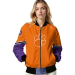 customized clemson tigers chevron style orange bomber jacket best selling