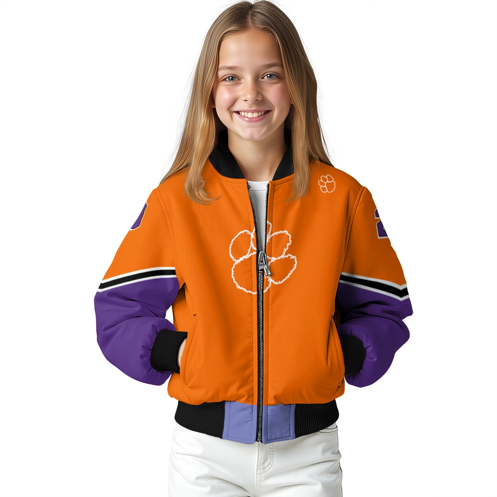 customized clemson tigers chevron style orange bomber jacket top rated customized clemson tigers chevron style orange bomber jacket top rated