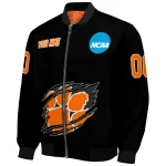 customized clemson tigers claw shred black bomber jacket best selling