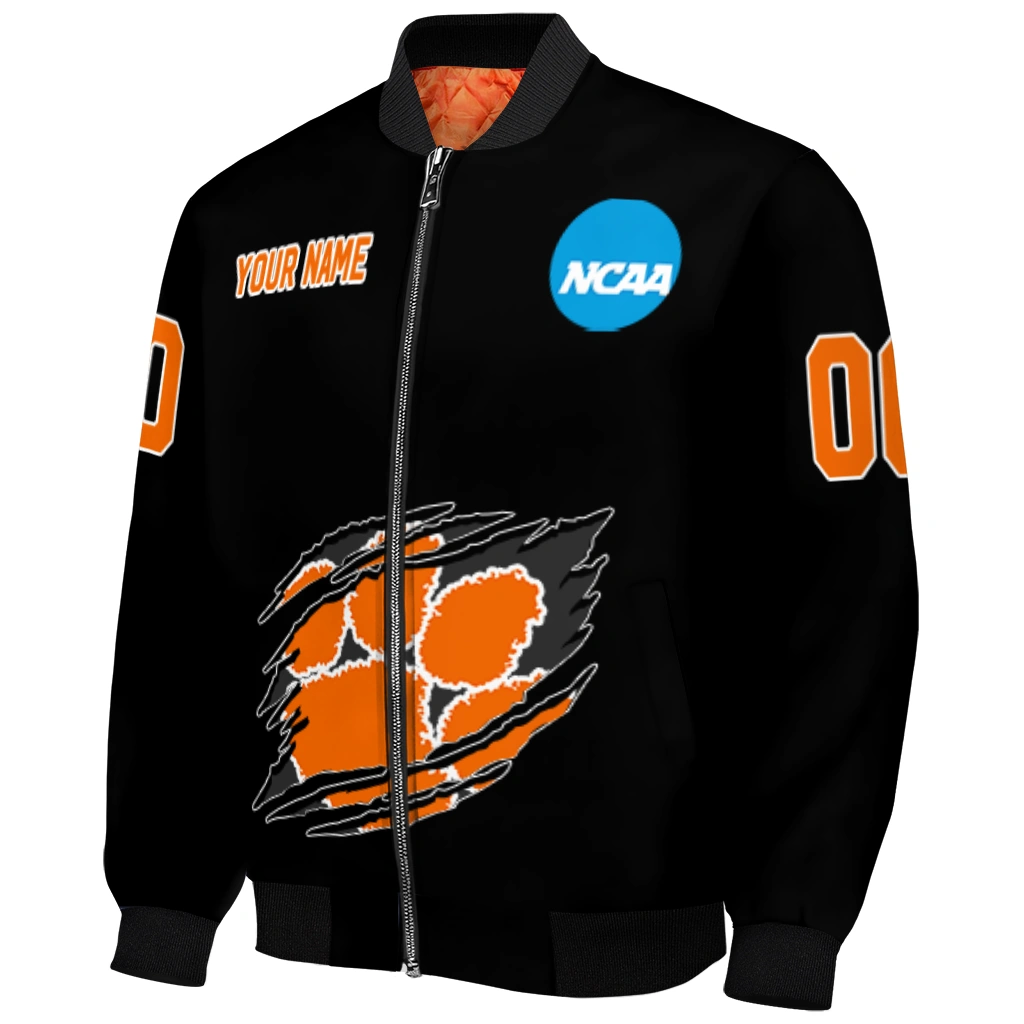 customized clemson tigers claw shred black bomber jacket fashion forward customized clemson tigers claw shred black bomber jacket fashion forward