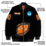 customized clemson tigers claw shred black bomber jacket best selling