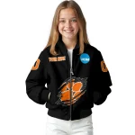 customized clemson tigers claw shred black bomber jacket best selling