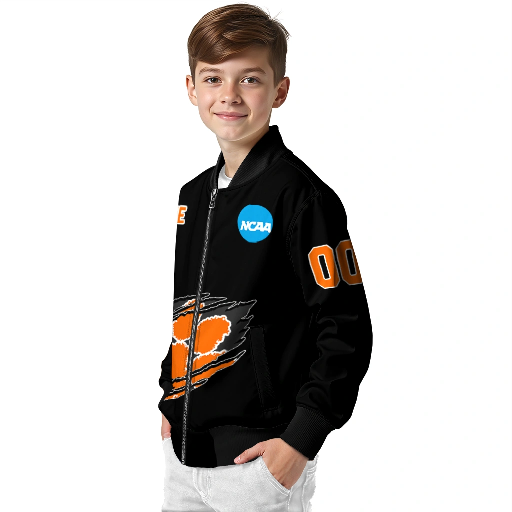 customized clemson tigers claw shred black bomber jacket trendy customized clemson tigers claw shred black bomber jacket trendy