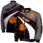 customized clemson tigers electric flash orange bomber jacket best selling