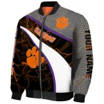 customized clemson tigers electric flash orange bomber jacket best selling