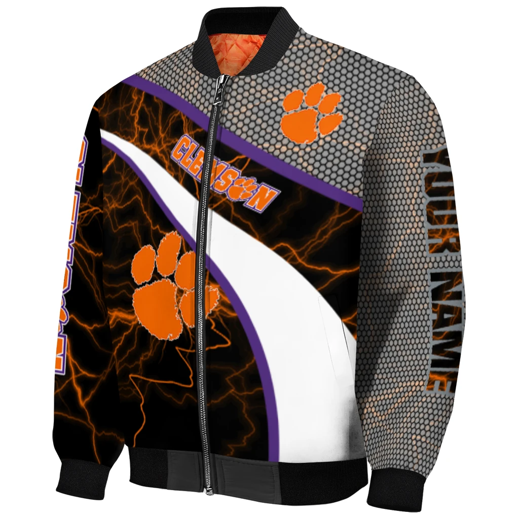 customized clemson tigers electric flash orange bomber jacket fashion forward customized clemson tigers electric flash orange bomber jacket fashion forward