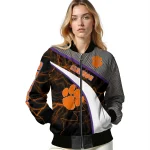 customized clemson tigers electric flash orange bomber jacket best selling