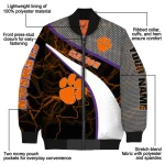 customized clemson tigers electric flash orange bomber jacket best selling