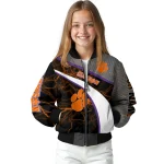 customized clemson tigers electric flash orange bomber jacket best selling