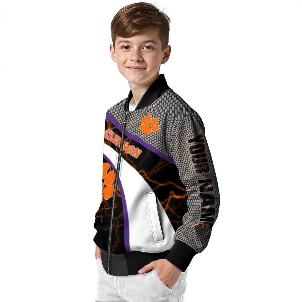 customized clemson tigers electric flash orange bomber jacket trendy customized clemson tigers electric flash orange bomber jacket trendy