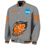 customized clemson tigers feral slash grey varsity jacket best selling