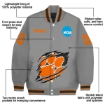 customized clemson tigers feral slash grey varsity jacket best selling