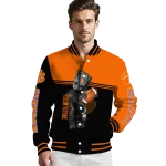 customized clemson tigers groot football orange black varsity jacket best selling