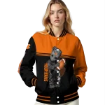 customized clemson tigers groot football orange black varsity jacket best selling