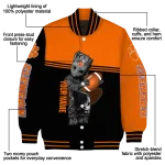 customized clemson tigers groot football orange black varsity jacket best selling