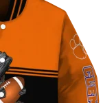 customized clemson tigers groot football orange black varsity jacket best selling