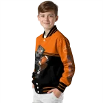 customized clemson tigers groot football orange black varsity jacket best selling