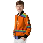 customized clemson tigers rainbow jersey number orange bomber jacket best selling