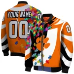 customized clemson tigers stars and stripes slashes orange bomber jacket best selling