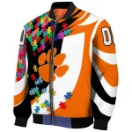 customized clemson tigers stars and stripes slashes orange bomber jacket best selling